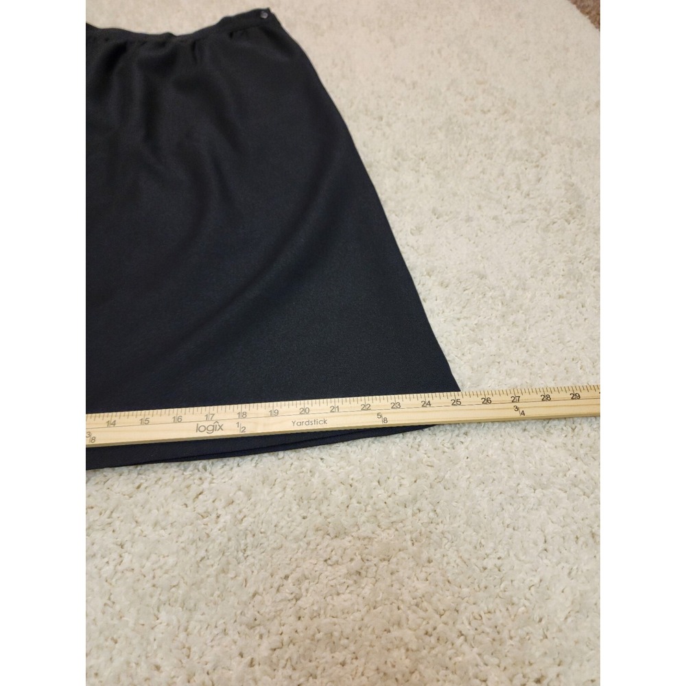 VINTAGE Haberdashery Womens Corporate A line Skirt Black Size 10 Two Pockets - Picture 9 of 15